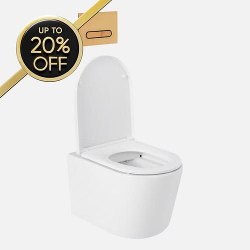 Arnelle Dual-Flush Wall-Mount Elongated Toilet - Brushed Gold